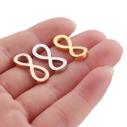 Aiovlo 5pcs/lot Infinite Symbol Connector Charms Mirror Polished Stainless Steel DIY Necklace Bracelet  Jewelry Making Supplies