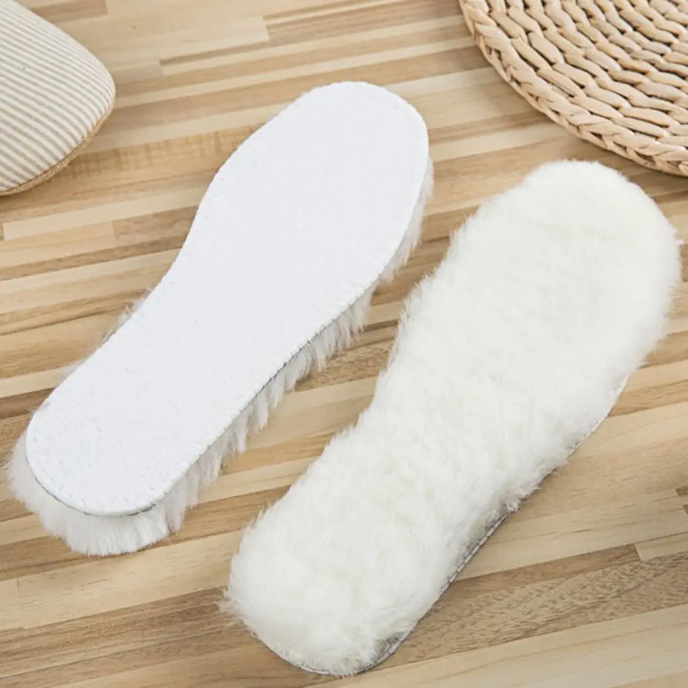 2022 New Natural Sheepskin Insoles Winter Real Fur Wool Insoles Men Women Warm Soft Thick Warm Cashmere Snow Boots