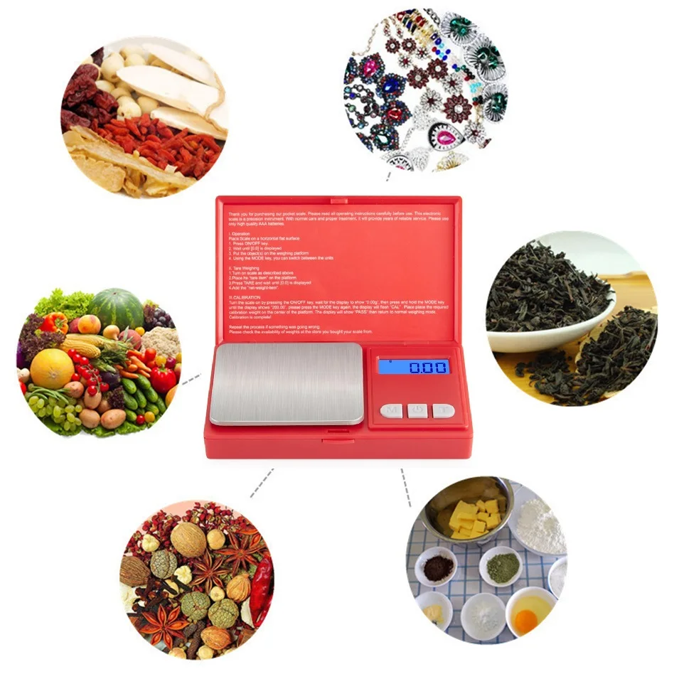 Jewelry Mini Stainless Steel Electronic Scale Digital Pocket Scale Gold Gram Balance Weight Scale Portable Pocket Scale