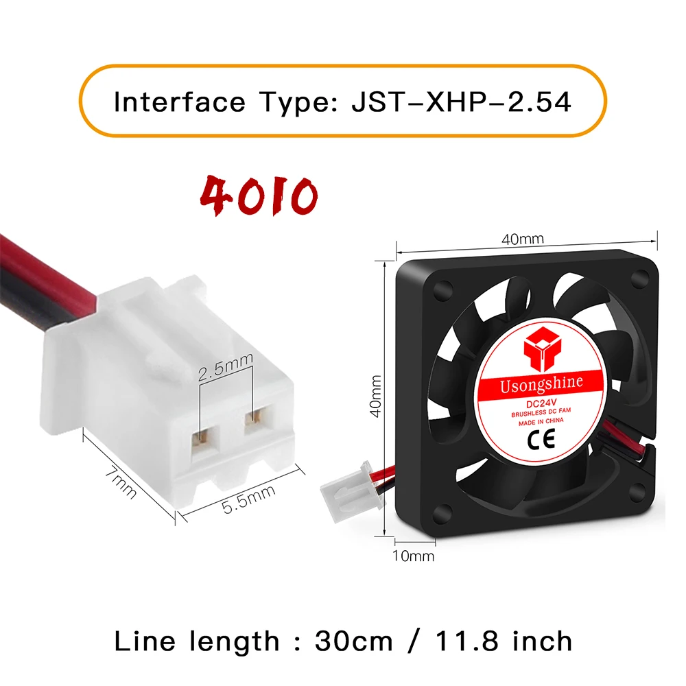 5015/4010/4020 12V/24V Cooling Turbo Fan Brushless 3D Printer Parts 2Pin For Extruder DC Cooler Blower Part Black Plastic Fans