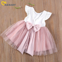 Ma&Baby 6M-5Y Princess Toddler Kid Child Girl Tutu Dress Pearl Tulle Party Wedding Birthday Valentines Day  Dresses For Girls