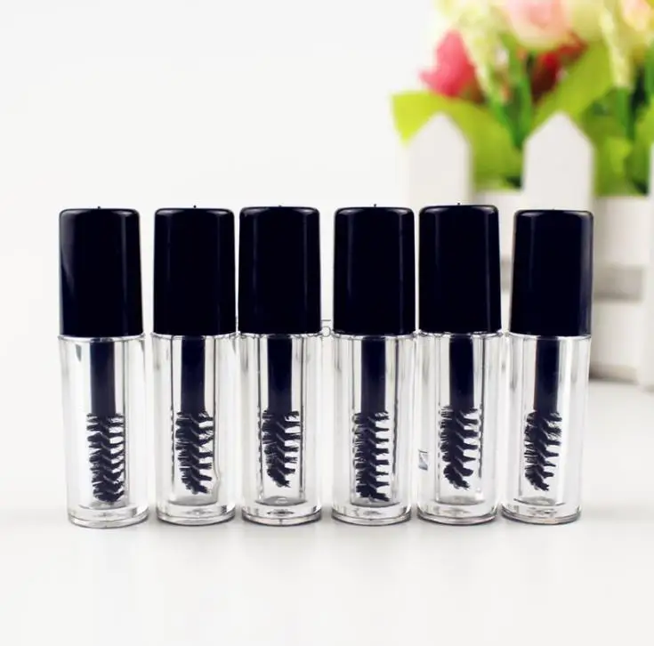 0.8ml Empty Mascara Tube Eyelash Cream Vial/Liquid Bottle Sample Cosmetic Container with Leak proof Inner Black Cap SN2399