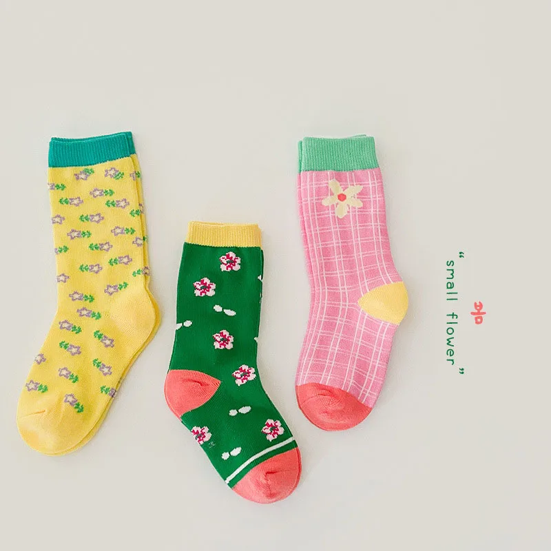 MILANCEL Kids Socks Floral Cotton Girls Socks Korean Casual Children Socks