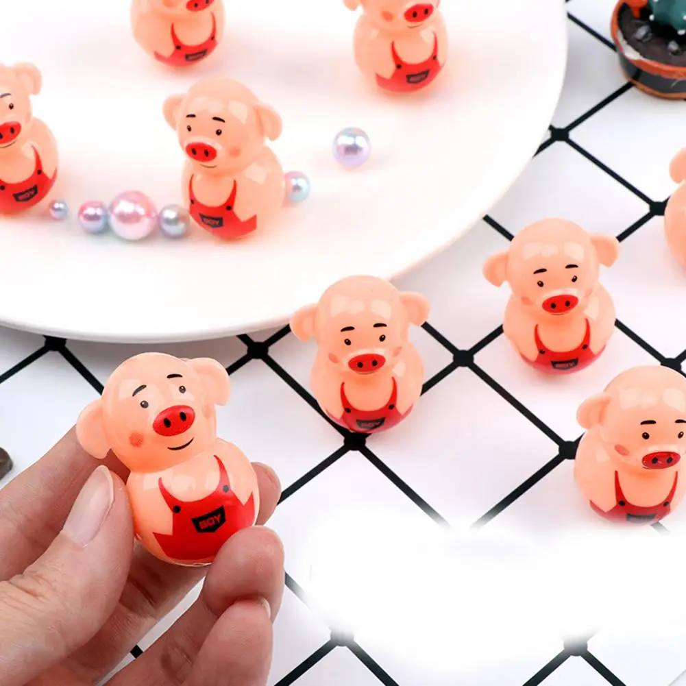 5Pcs mini piggy tumbler children's educational small toy doll baby toddler toys educational infant birthday gift children