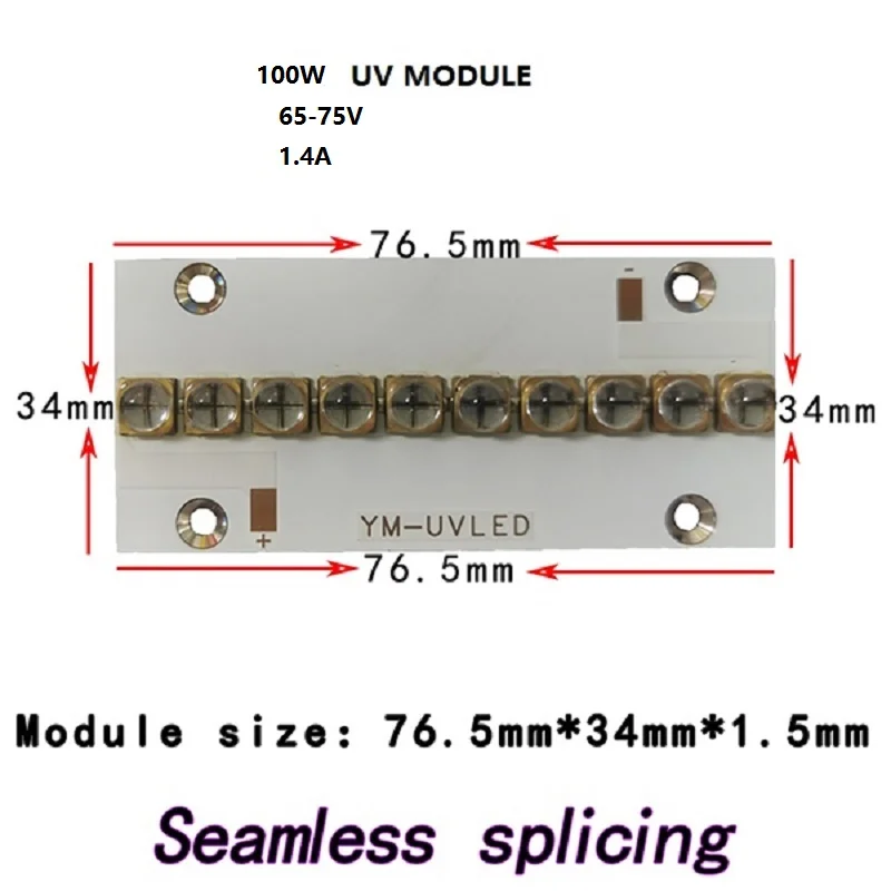 UV Lampe 100W Modul für 3D Druck Tinte Aushärtung Schmuck Identifizierung Banknote Überprüfung Maniküre Bestrahlung Bernstein Nagel Dryi