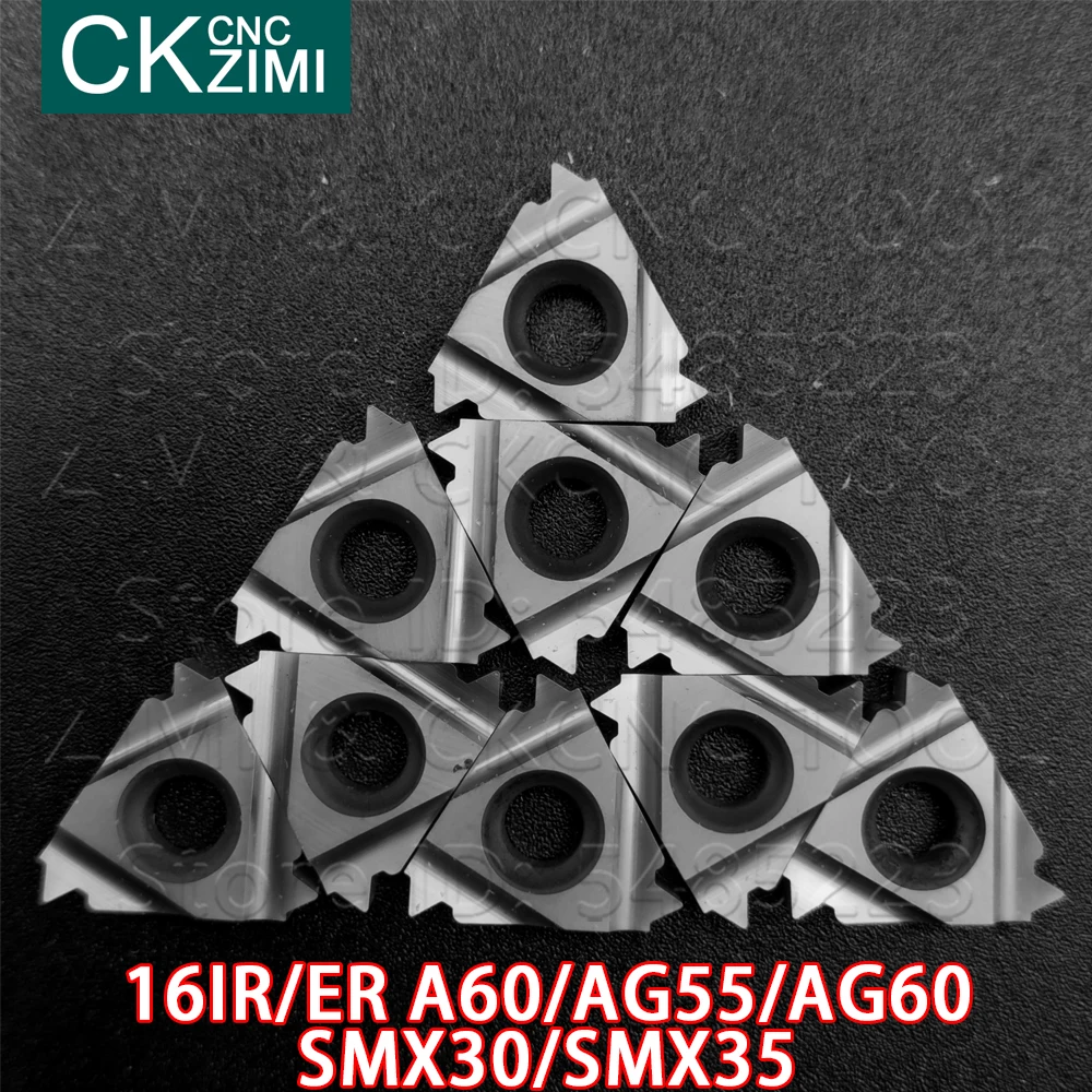 16IR 16ER A60 AG55 AG60 SMX30 SMX35 Internal Benang Eksternal Turning Sisipan CNC Alat Sisipan Ulir Mengubah Sisipan