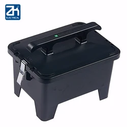 12/24 ways black explosion-proof socket distribution box industrial portable outdoor socket box rainproof overhaul box