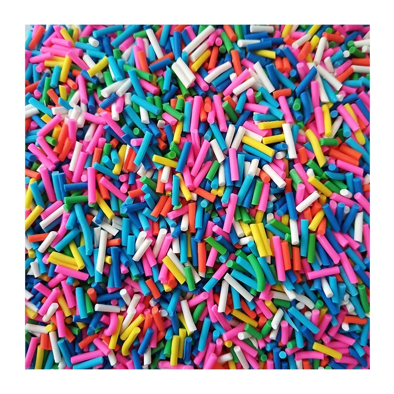 100g/Lot Mixed Colors Long  Pastel Candy Polymer Clay Sprinkles Soft Pottery Cutter for Decoration DIY Crafts