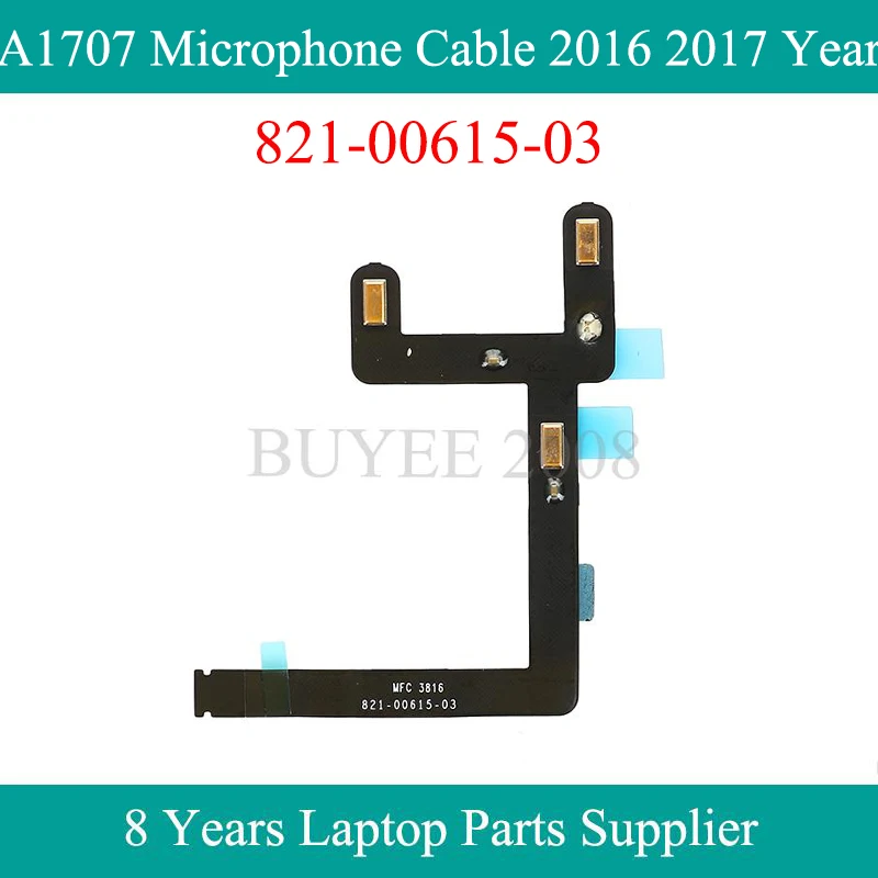 

Original 15 Inch A1707 Microphone Cable 821-00615-03 2016 2017 Year For Macbook Pro Retina 15.4" A1707 Mic Flex Cable Tested OK