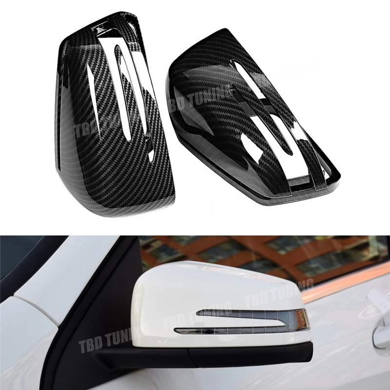 

For Mercedes-Benz W204 W212 W207 W176 W218 Carbon Fiber Look Mirror Cover for Mercedes A B C E S CLS GLK CLS Class