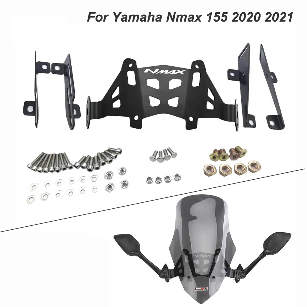 

For Yamaha Nmax 155 Nmax155 2020-2022 Rearview Side Mirrors Windshield Lifting Bracket Rear View Motorcycle Scooters Accessories