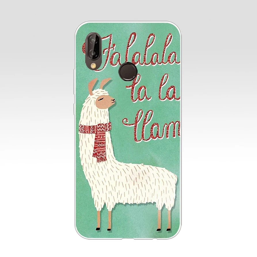 317FG  Cute Llama Alpaca Animals Cartoon  Soft Silicone Tpu Cover Case for huawei Mate P20 P30 Llte Pro Y6 Y7 2019