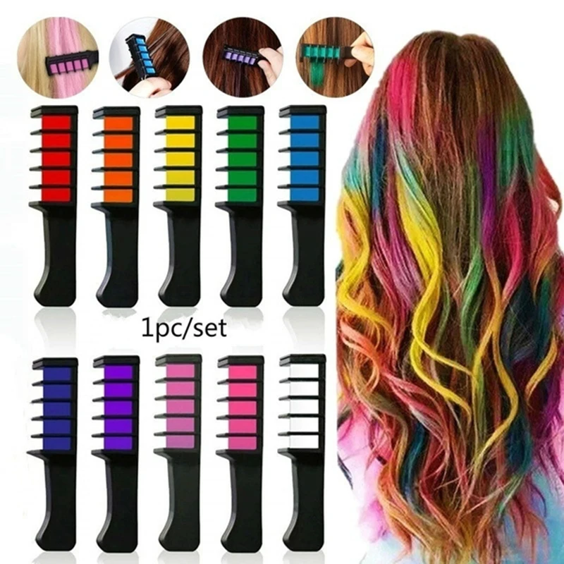 Hot Sale 1PC Disposable Temporary Dye Stick Mini Hair Dye Comb Hair Dye Chalk Make Up Hair Dye Brush