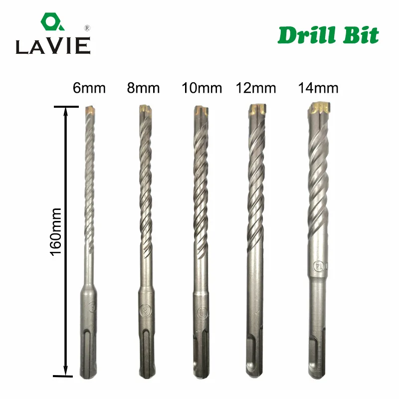 1pc 5mm-14mm Concrete SDS Plus Drill Bit Cross Tips 4 Cutters 110mm 160mm Wall Brick Block Electric Hammer Masonry Drilling Bits