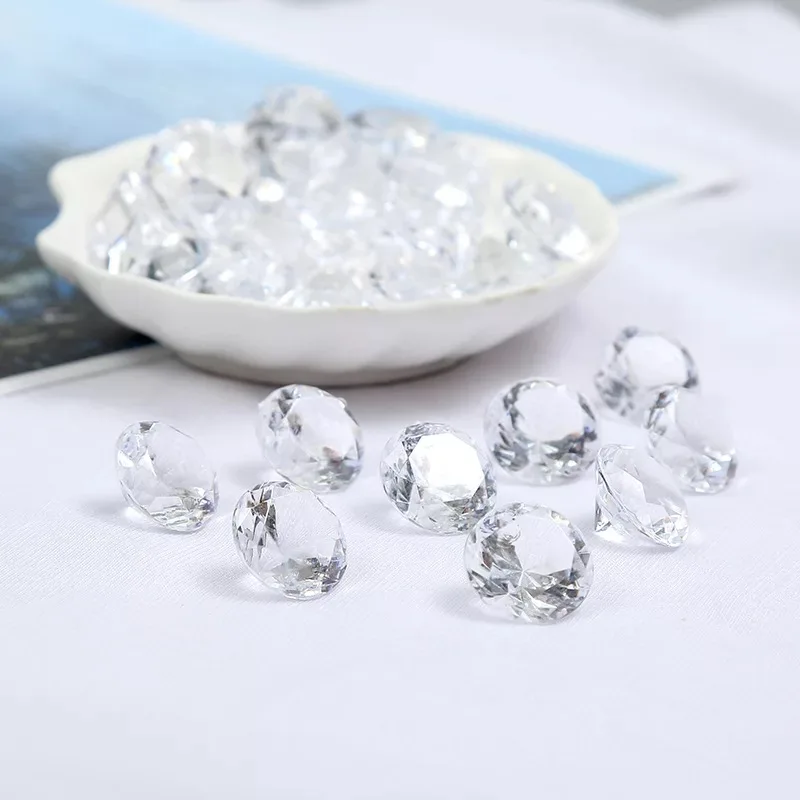 20MM Faux Diamond Jewels Treasure Chest Pirate Acrylic Crystal Gems Filler Toys Props Party Favor Confetti Wedding Decorations