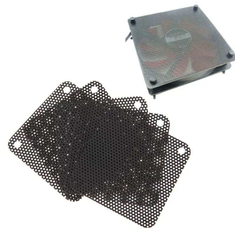 5PCS PVC Fan Dust Filter PC Dustproof Case Cuttable Computer Mesh Cover 40mm Mesh Black