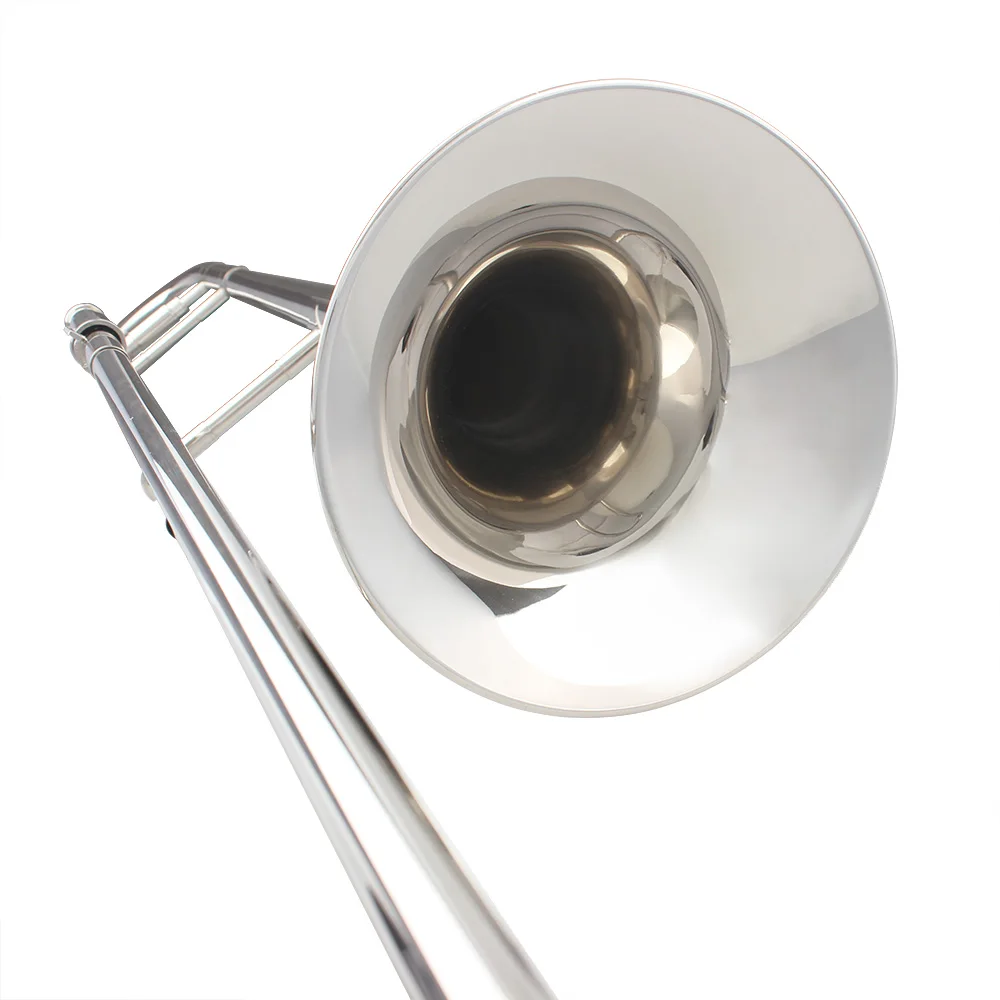 Bb Alto Trombone Silver Plated Professional Brass Instrument B Flat Trombone Horn With Box Musical Instrument Accessories