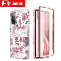 SURITCH 2 in 1 Marble Fashion Color Shockproof Cover Without screen 360 protective Cover Hard Case For Samsung Galaxy S21 FE