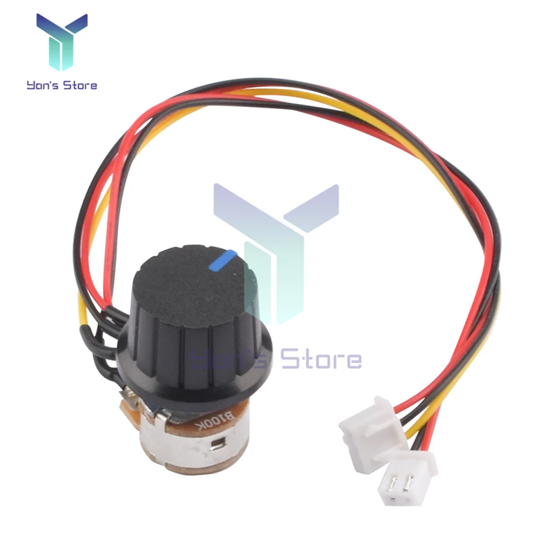Switch B100K มอเตอร์ควบคุมความเร็วลูกบิด5P สายควบคุมสำหรับ40A Motor Speed Controller ระเบียบ10V-50V
