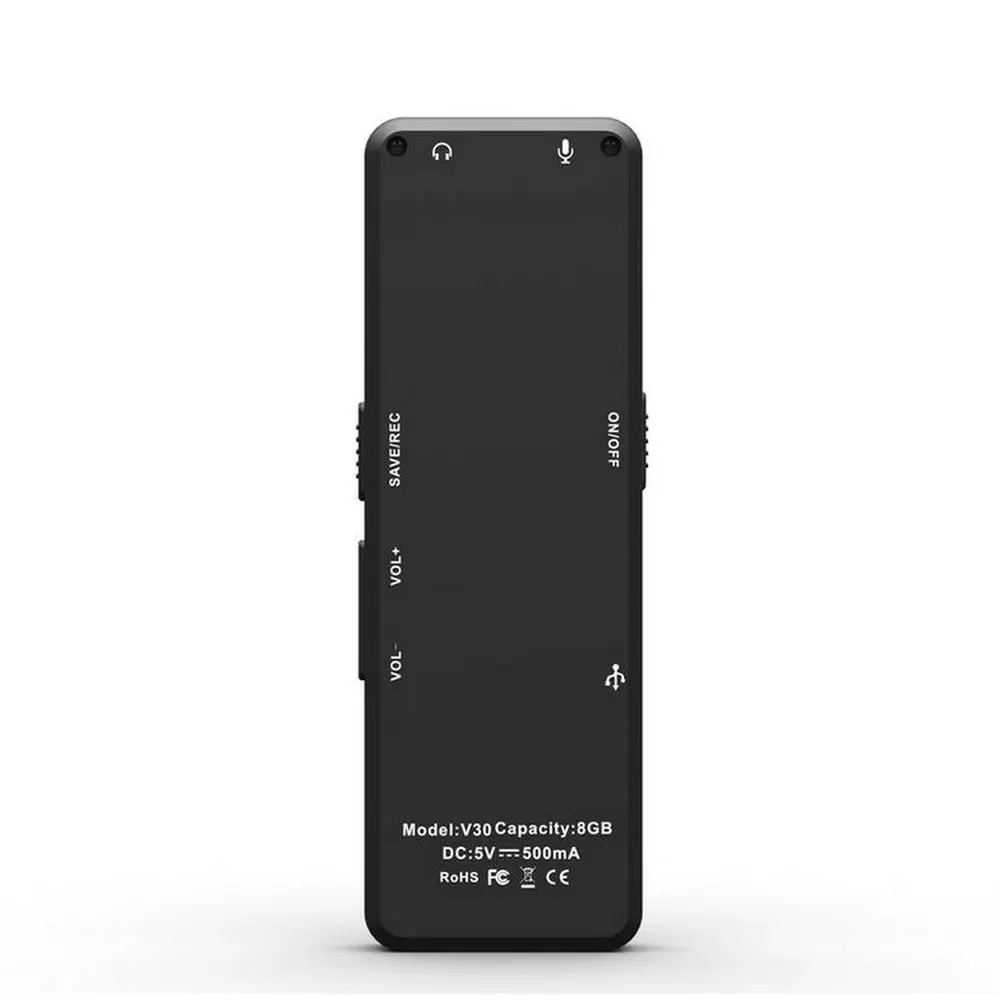 Telele32GB 64GB Voice Activated Mini Digital Voice Recorder Pen PCM Recording Dual MIC Denoise HIFI MP3 Professional Dictaphone