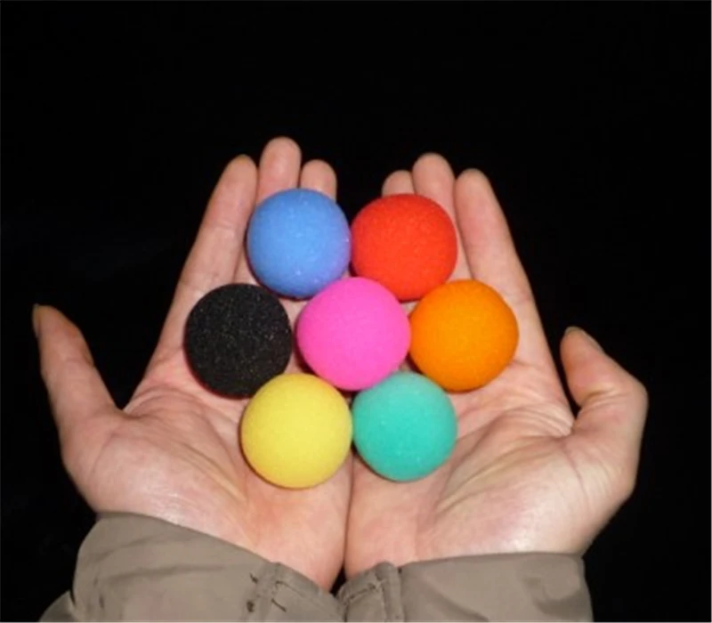 10PCS 3.5cm Finger Sponge Ball ( Red Yellow Blue ) Magic Tricks Classical Magician Illusion Comedy Close-Up Stage Card Magic Acc