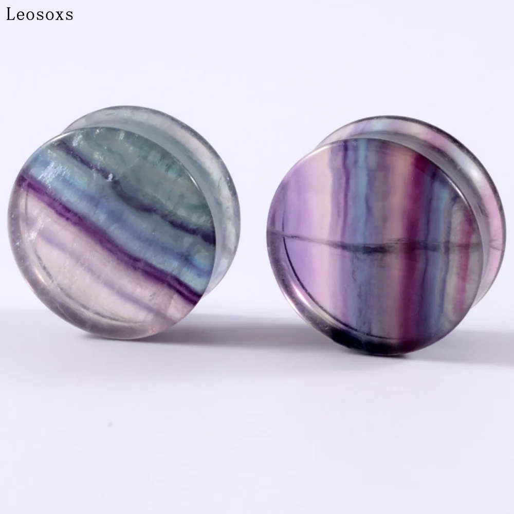 Leosoxs 2pcs Hot New Product Color Stone Ear Pinna Waist Drum Ear Expander Phantom Body Exquisite Piercing Jewelry