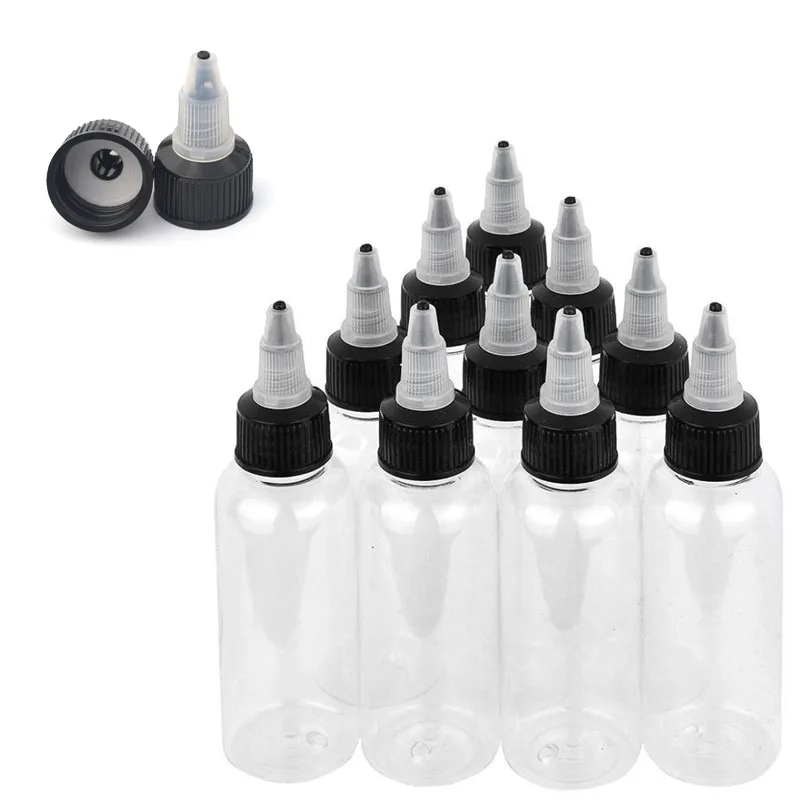 30Pcs 30ml 50ml 60ml 100ml 120ml 150ml Unicorn Bottle Twist Cap PET Plastic E Liquid Bottle With Twist Off Caps Dropper Bottles