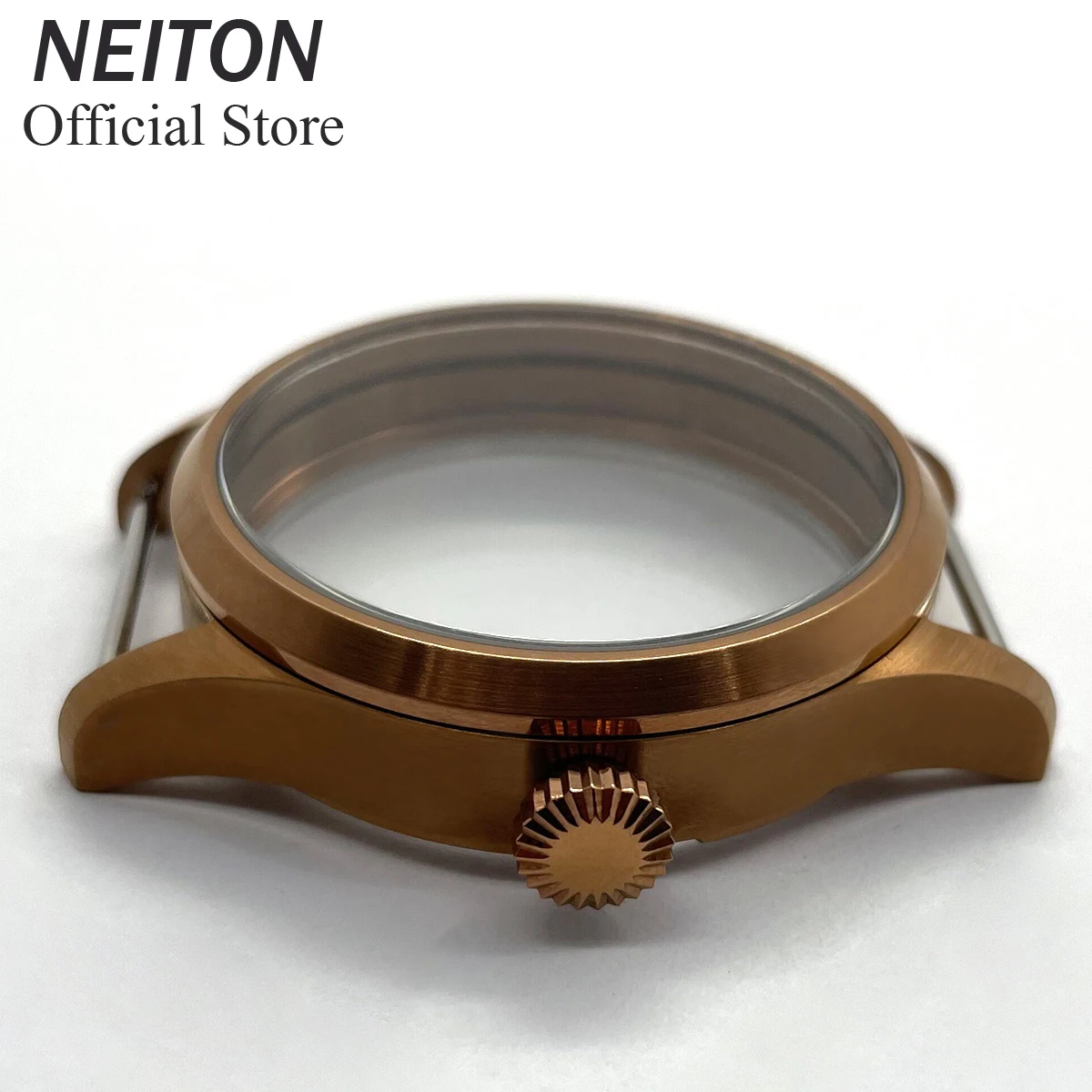 Imagem -03 - Neiton-see-through Back Sapphire Glass Caixa de Relógio Manual 42 mm Eta 6497 6498 St3600 3602 Bronzed Pvd Preto