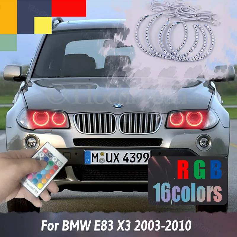 

Новейшее разноцветное RGB проекционное кольцо с ангельскими глазами для BMW E83 X3 2003-2010 RGB SMD ангельские глазки