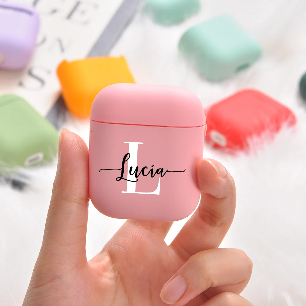 Funda con nombre personalizado para Airpods 1 2 Pro 3 funda para Airpods 2 Pro con texto de nombre personalizado funda DIY para AirPods funda de