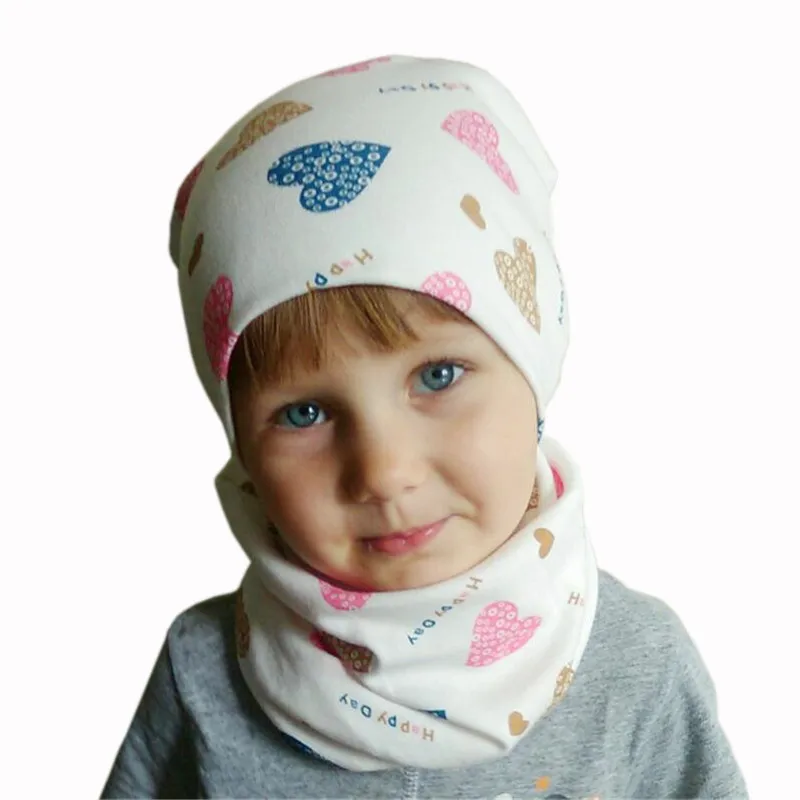 New Winter Children Scarf Hat Sets Cartoon Dinosaur Baby Head Cover Spring Warm Neck Collar Kids Beanies Set Cotton Children Hat