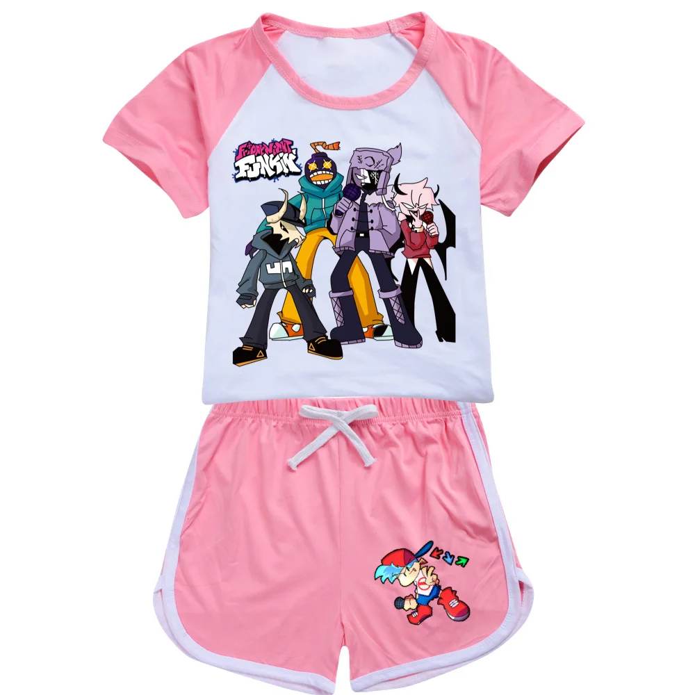 Friday Night Funkin 100-170 Children's T-shirt Shorts Sports Suit Kids Clothes Girls 10 To 12 Teenage Boys Clothing Set Baby