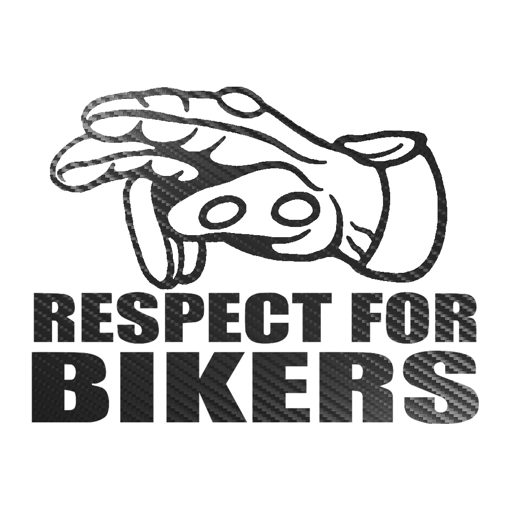 Dawasaru Respect for Bikers Vinyl Carbon Fiber Funny Car Stickers 3D JDM Stickers on Auto Decal Motorcycle Car Styling,15cm*11cm