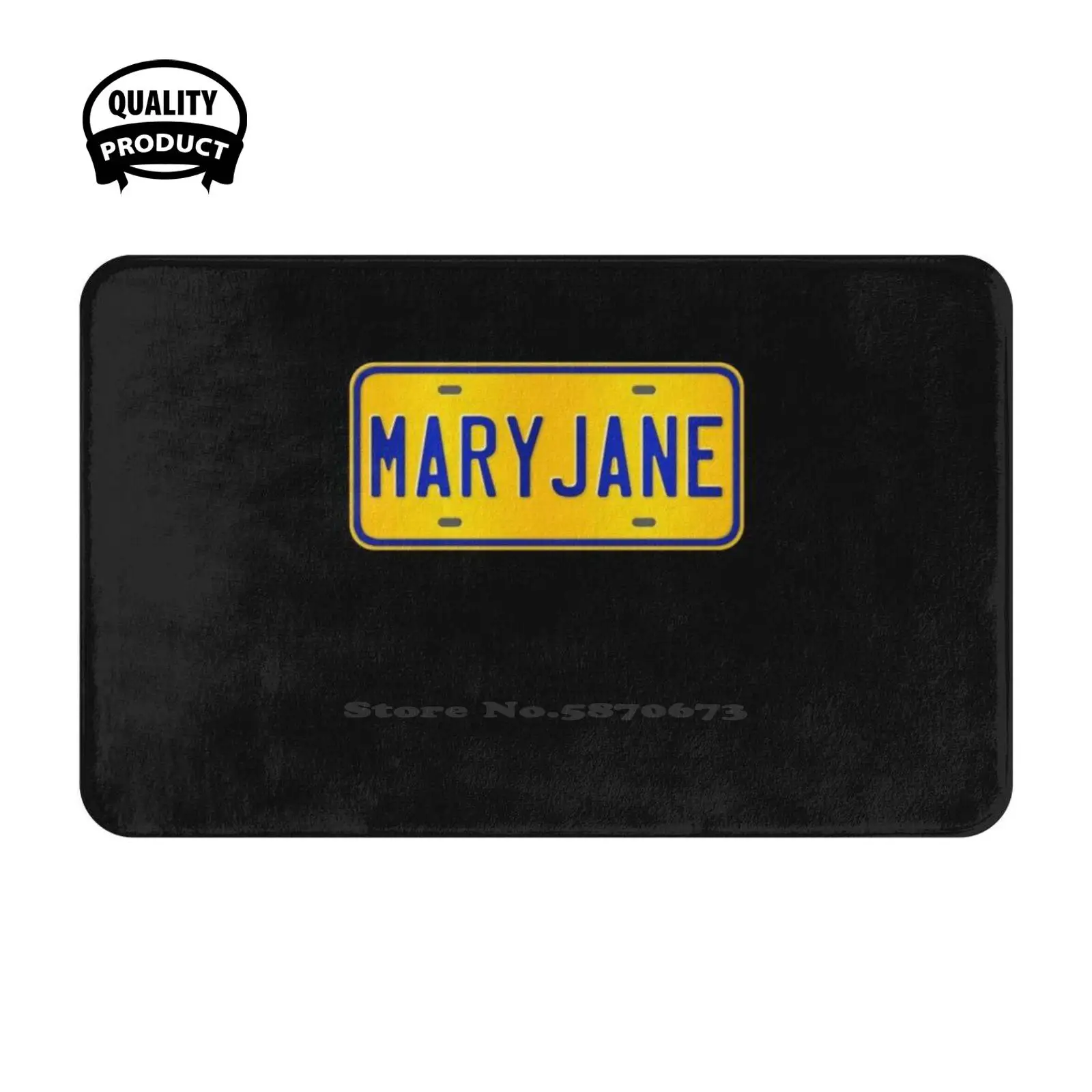 Name Custom Number Plate - Gift For Soft Cushion Home Carpet Door Mat Car Rug Name Custom Number Plate Hello My Name Is