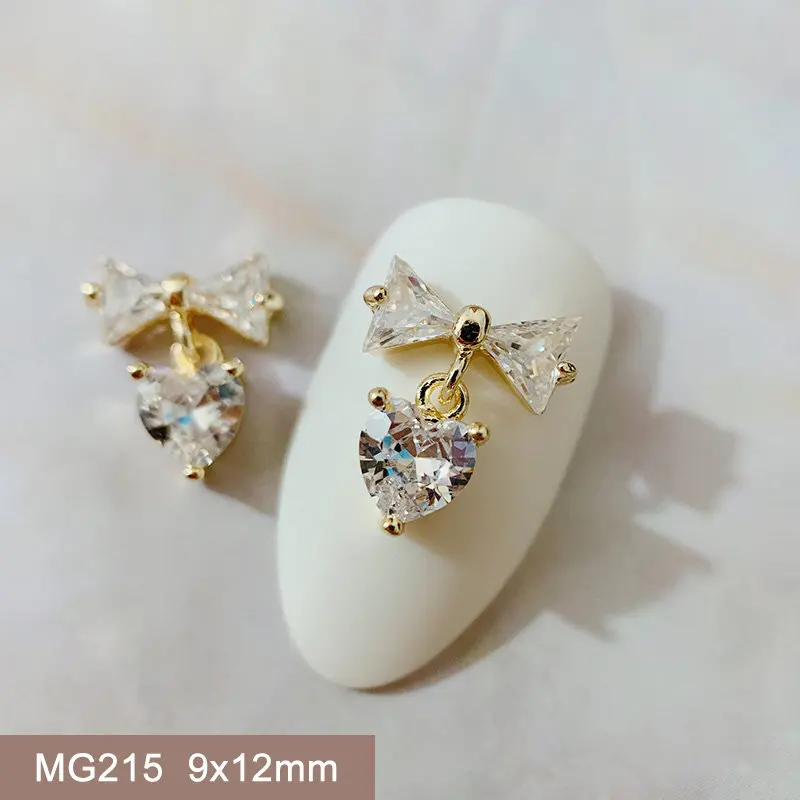 10pcs MG215 Valentine's Day Love Heart Zircon Nail Art Crystals Jewelry Rhinestone Nails Accessories Supplies Decorations Charms