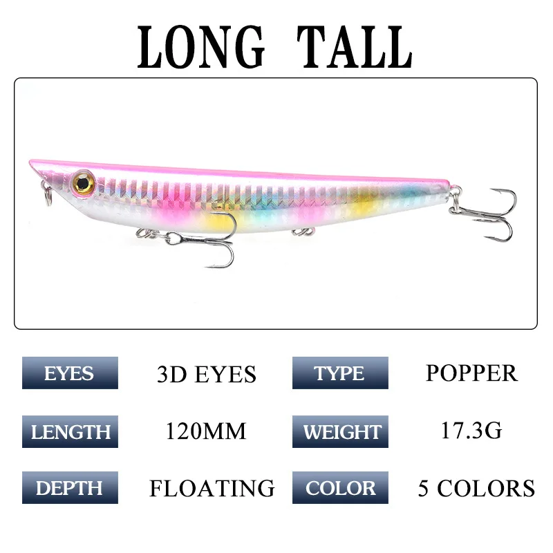 Fishing Wobblers Lure For Fishing 120mm 17.3g 3Deyes 5colors  Fish Lures Artificial Bait Pencil Hard Bait Fishing Tackle Pesca