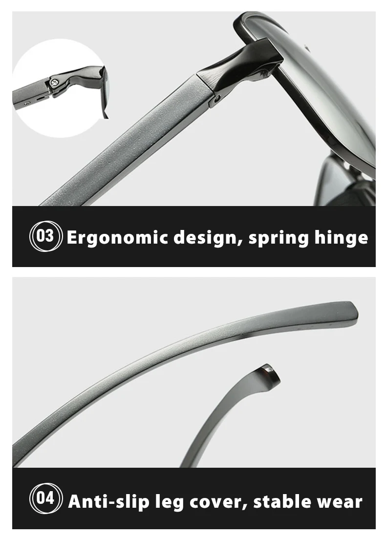 Top Qualität Photochrome Sonnenbrille Für Männer Frauen Polarisierte Gläser Anti-Glare Fahren Goggle Chameleon lunette de soleil homme – Detail 19