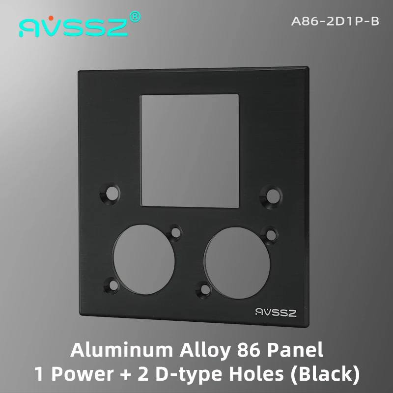 

AVSSZ Type 86 Aluminum Alloy Panel Plate Fits XLR Speaker RCA HDMI BNC Power Supply Audio Video Socket Module 1/2/3 Hole Plate