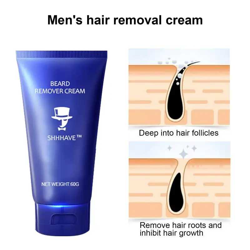 60ml Hair Removal Cream Facial  Beard Depilatory Paste For Men Beard Hair Removal Cream Body Hair Removal Cream Shaving Cream