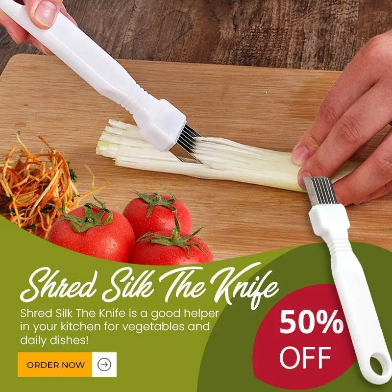 Shred Silk The Knife Kitchen Cutting Onion Chopped Green Onion Knife Cutting Artifact Garlic Sprout Shredded Cutter Vegetable To