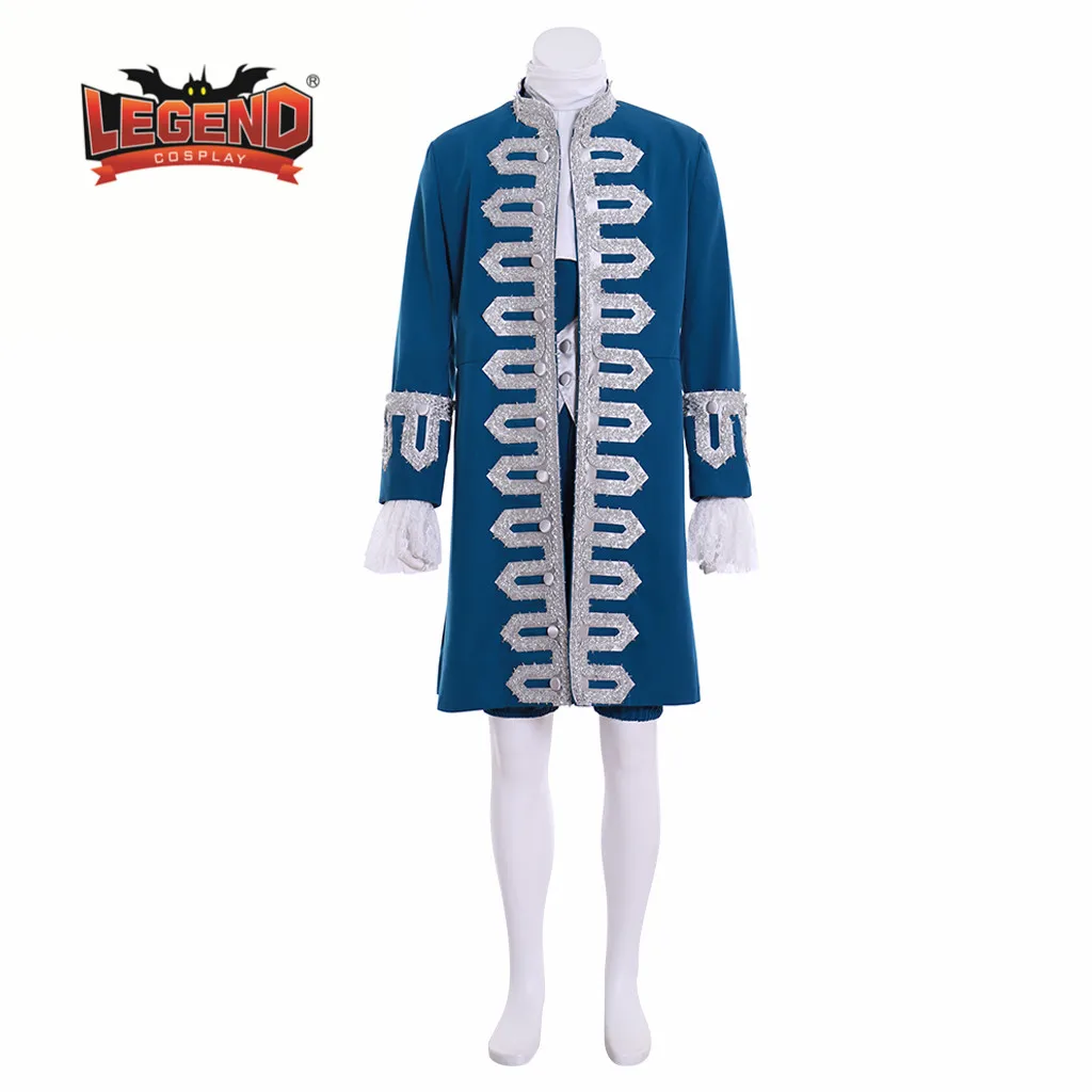 

18th century court suit men's rococo blue court suit colonial Victorian medieval nobleman lord costume cosplay outfit for men