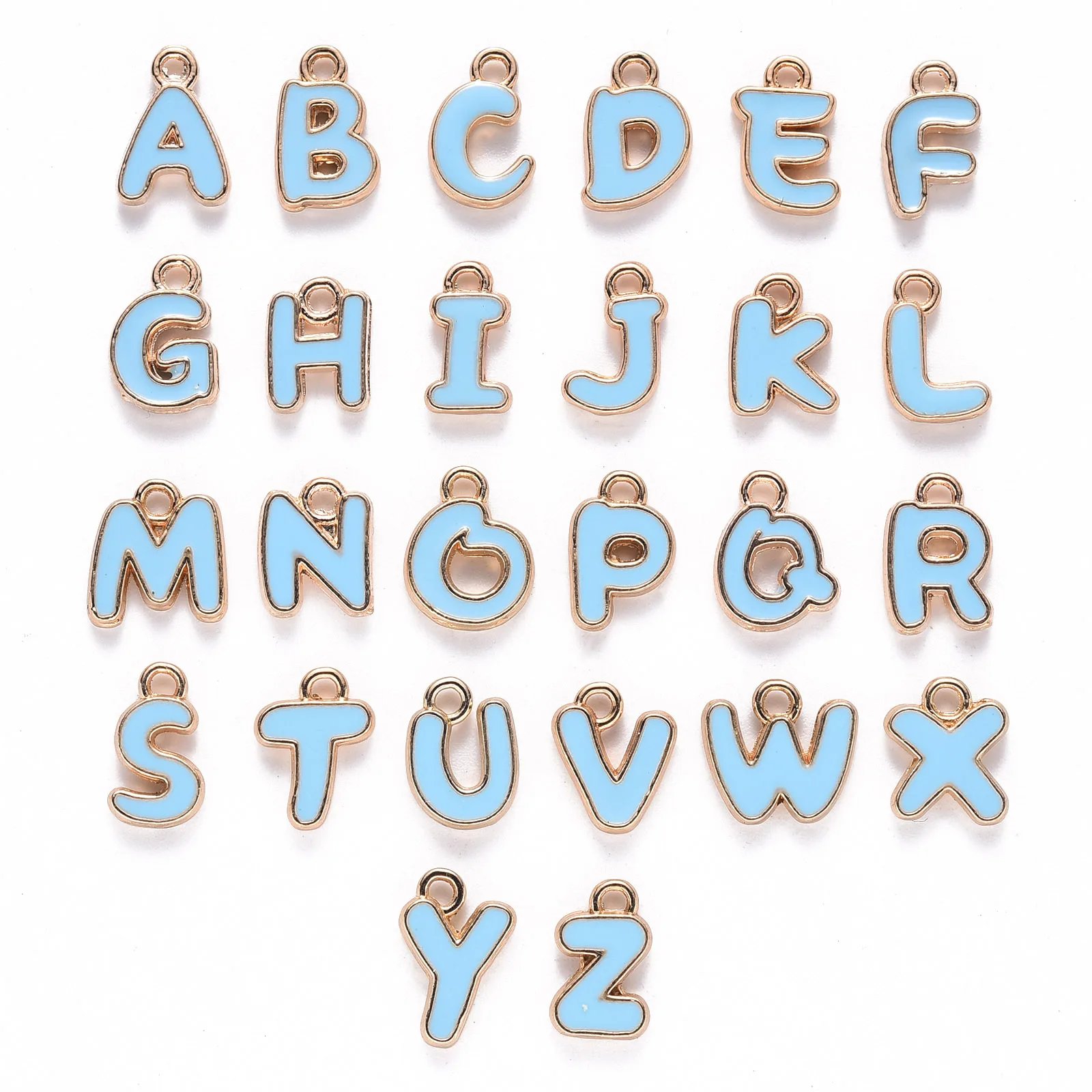 PandaHall 26Pcs/set Alphabet Charms Enamel Letter A-z Pendants for Women Necklace Earrings Jewelry Accessories Making