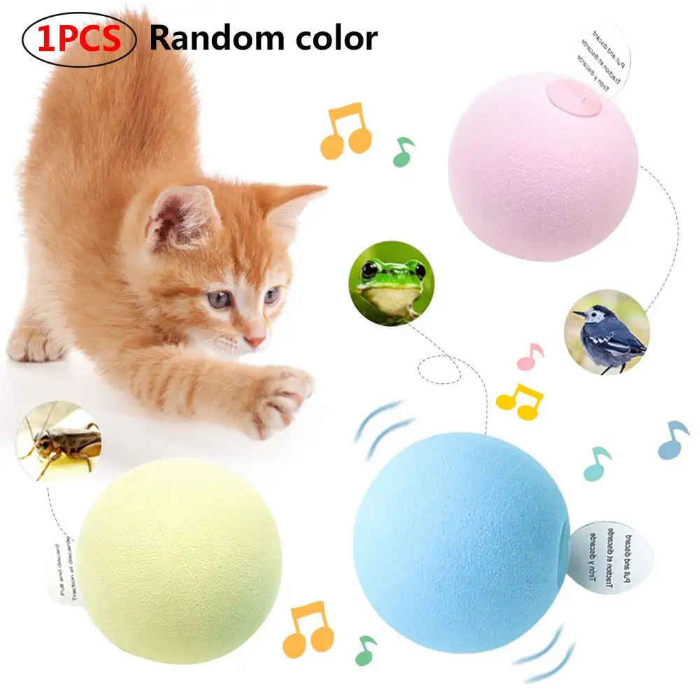 

Interactive Cat Toys Ball Pet Supplies Cat Toys Play Chewing Ball With Catnip Training Attract Entertain Auto Sounding Cat Toy