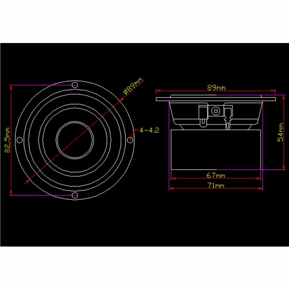 1pair 3 inch 4ohm/8ohm Mid-woofer Subwoofer 25W 50W Speaker Square Round