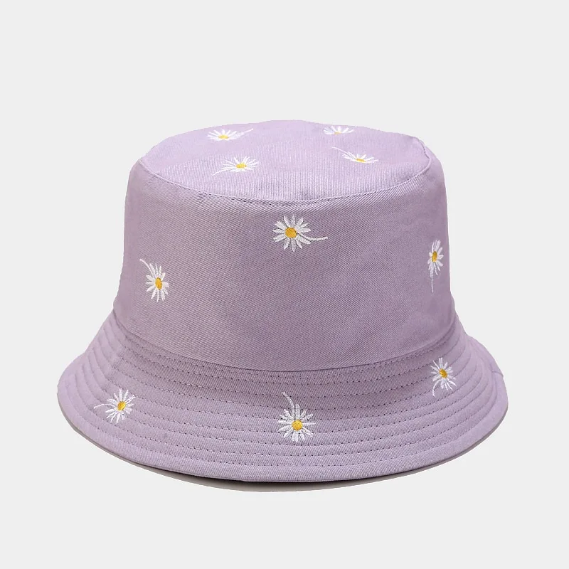 LDSLYJR Cotton flower embroidery Bucket Hat Fisherman Hat outdoor travel Sun Cap Hats for men and Women 280