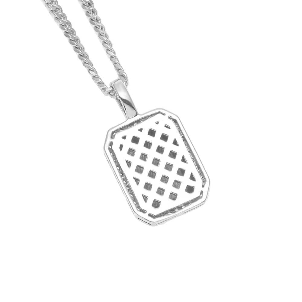 Army Brand Iced Out Bling Bling Brass Pendant&Necklace Mirco Pave Prong Setting for Men Hip Hop Jewelry BP026 view 2