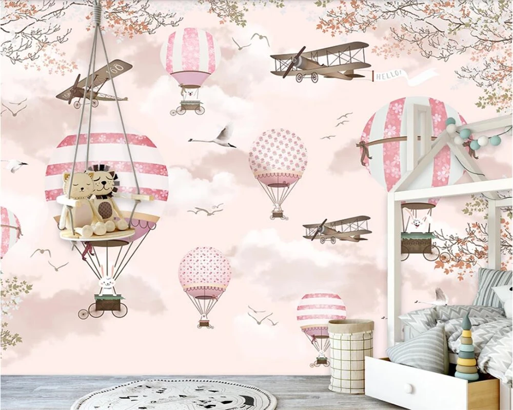 beibehang Customized modern fashion three-dimensional decorative painting hot air balloon background wallpaper papier peint