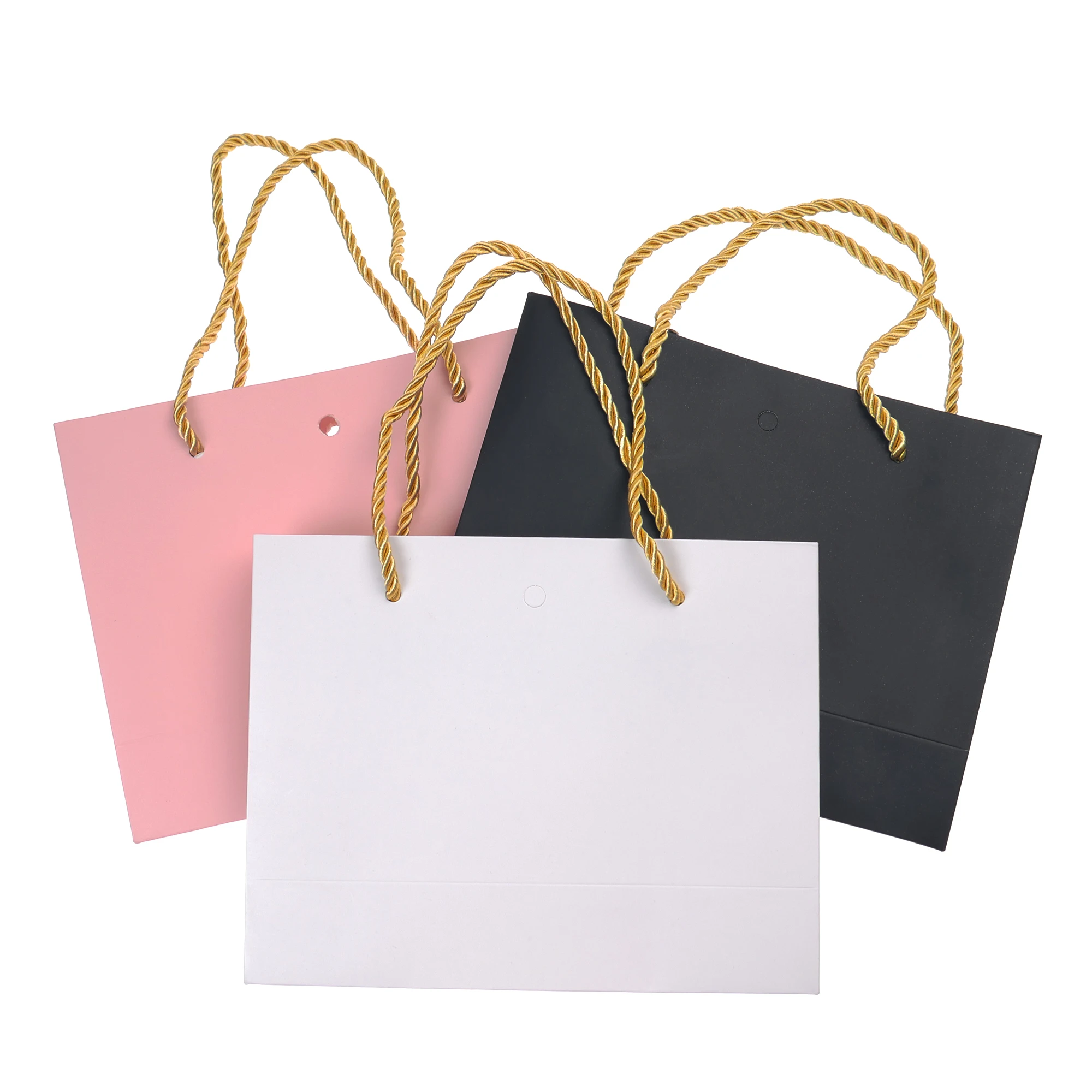 Bolsas de regalo con asas, bolsa de recuerdo de fiesta de papel con cinta de lazo para cumpleaños, celebración de boda, envoltura de regalo, bolsas de compras para damas