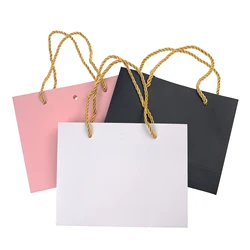 Gift Bags With Handles Paper Party Favor Bag With Bow Ribbon For Birthday Wedding Celebration Present Wrap Ladies Shopping Bags