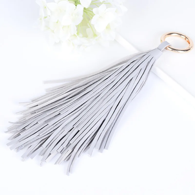 Novel Leather Tassel Keychain Car Key Chain Holder Bag Charm Pendant Accessories Trinket Keyfob Keyring Gift Women Men Jewelry